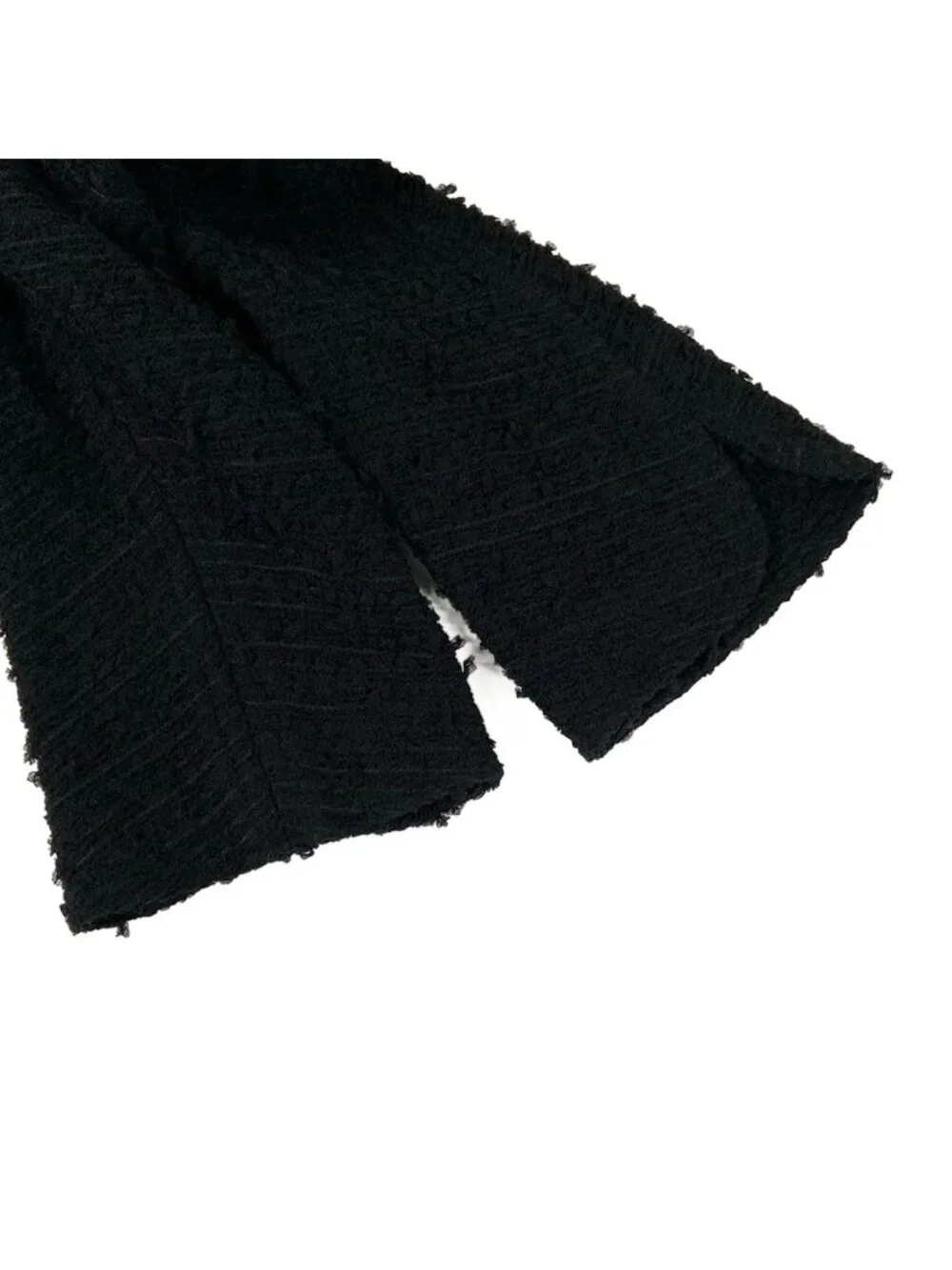 Chanel Jacket S Black Three Quarter Sleeve Fantasytweed Roundcolor Lion Button